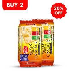 Get 20% off when Buy 02 Munchee Super Cream Cracker 125g