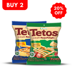 Get 20% Off when Buy a Tetos Savoury Tomato 60g & a Tetos cheese 60g