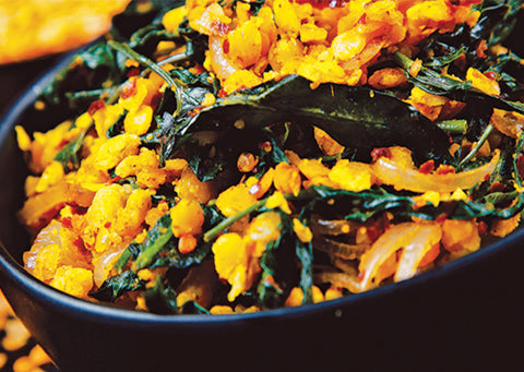 Devilled Dhal with Cashews and Green Peas