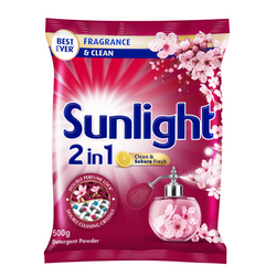 Sunlight Clean and Sakura Fresh Detergent Powder 500g