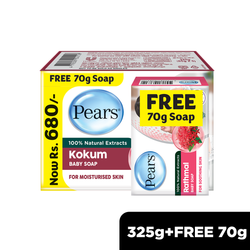 Pears Naturals Kokum Baby Soap Multipack 325g + FREE 70g Soap