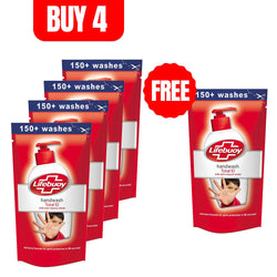 Buy 4 Lifebuoy Hand wash Total 10 Pouch 180ml and get one Free