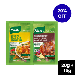 Get 20% on Knorr Chicken Curry Mix 15g & Knorr Chefs Special Biriyani Mix 20g Bundle Pack!