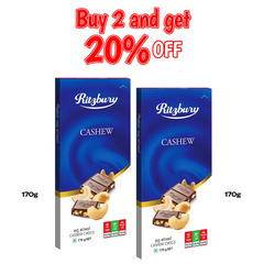 Buy 2 Ritzbury Cashew Chocolate 170g, and get 20% OFF
