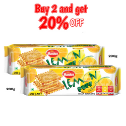 Buy 2 Munchee Lemon Puff 200g, and get 20% OFF