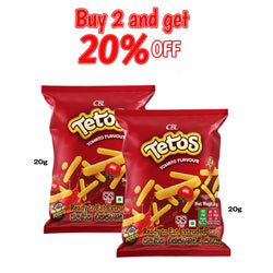 Get 20% OFF when you buy 2 Ramba Tetos Savoury Tomato Snacks 60g!